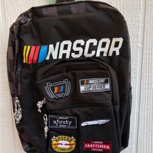 New NASCAR Black Backpack with Patches